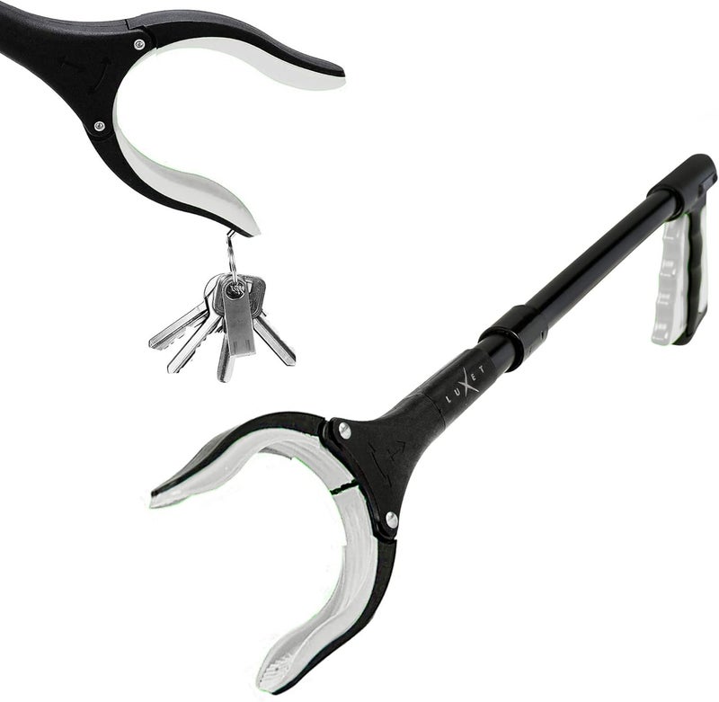 Luxet Grabber Reacher Tool 19 Inch Long, Foldable Pick Up Stick - Strong Grip Magnetic Tip - Heavy Duty Trash Picker Claw Reacher Grabber Tool Elderly Wheelchair Mobility Aid (Gray) - Image 1