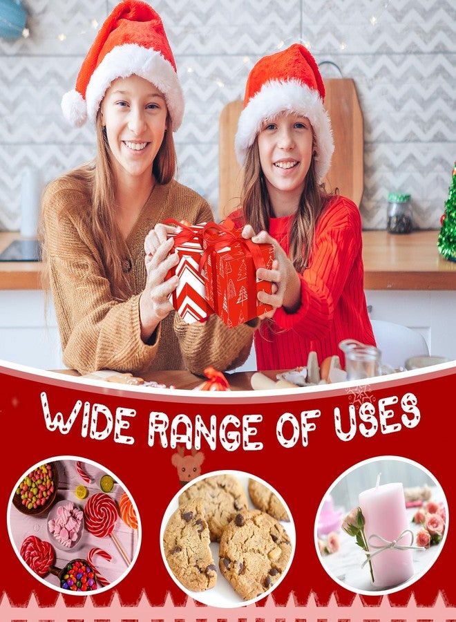 Cholemy 50 Pcs Christmas Gift Boxes with Lids Small Red 4x4x4 Christmas Candy Boxes with 3 Roll Red Ribbon Xmas Party gifts for Holiday Sweets Chocolate Cookie Treat Presents Wrapping - Image 5