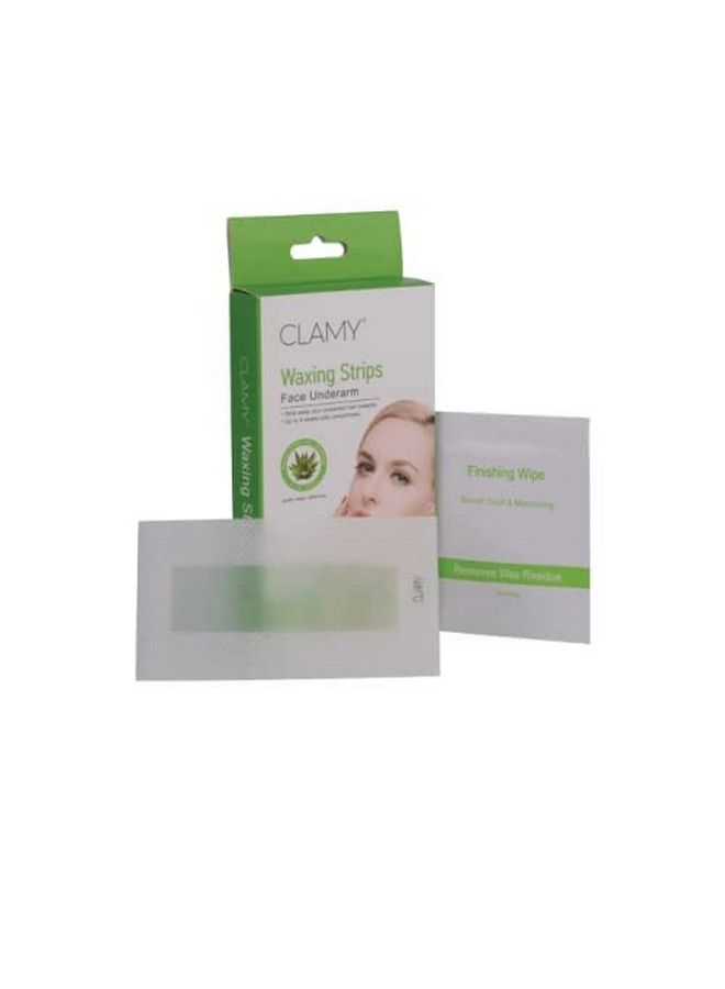 Clamy Face & Underarms Waxing Strips With Aloe Vera Extracts Instant Removal Silky Smoothness Upto 4 Weeks (20 Strips + 2 Finish Wipes) Aloe  - Image 3