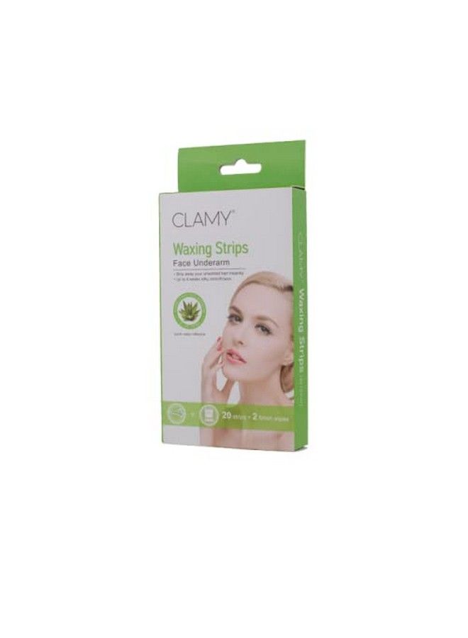 Clamy Face & Underarms Waxing Strips With Aloe Vera Extracts Instant Removal Silky Smoothness Upto 4 Weeks (20 Strips + 2 Finish Wipes) Aloe  - Image 5
