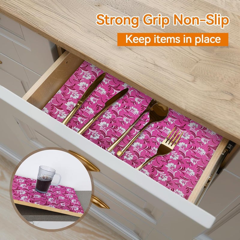 Vocal Store Anti-Slip Kitchen Cabinet Drawer Shelf Mat Liner Sheets Textured Multipurpose 5 Meter Roll, Pink - CDOJ9-P08-5M - Image 2