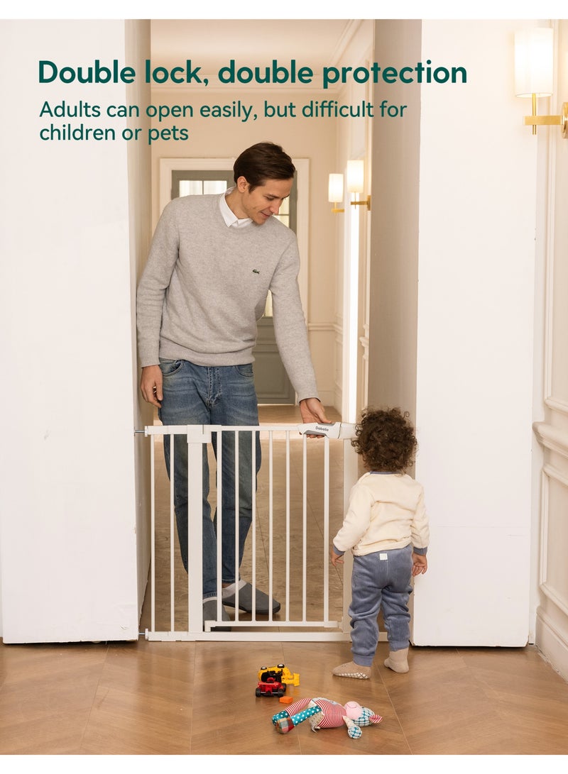 Babelio Baby Gate for Doorways and Stairs, 26''-40'' Auto Close Dog/Puppy Gate, Easy Install, Pressure Mounted, No Drilling, fits for Narrow and Wide Doorways, Safety Gate Door for Child and Pets - Image 2