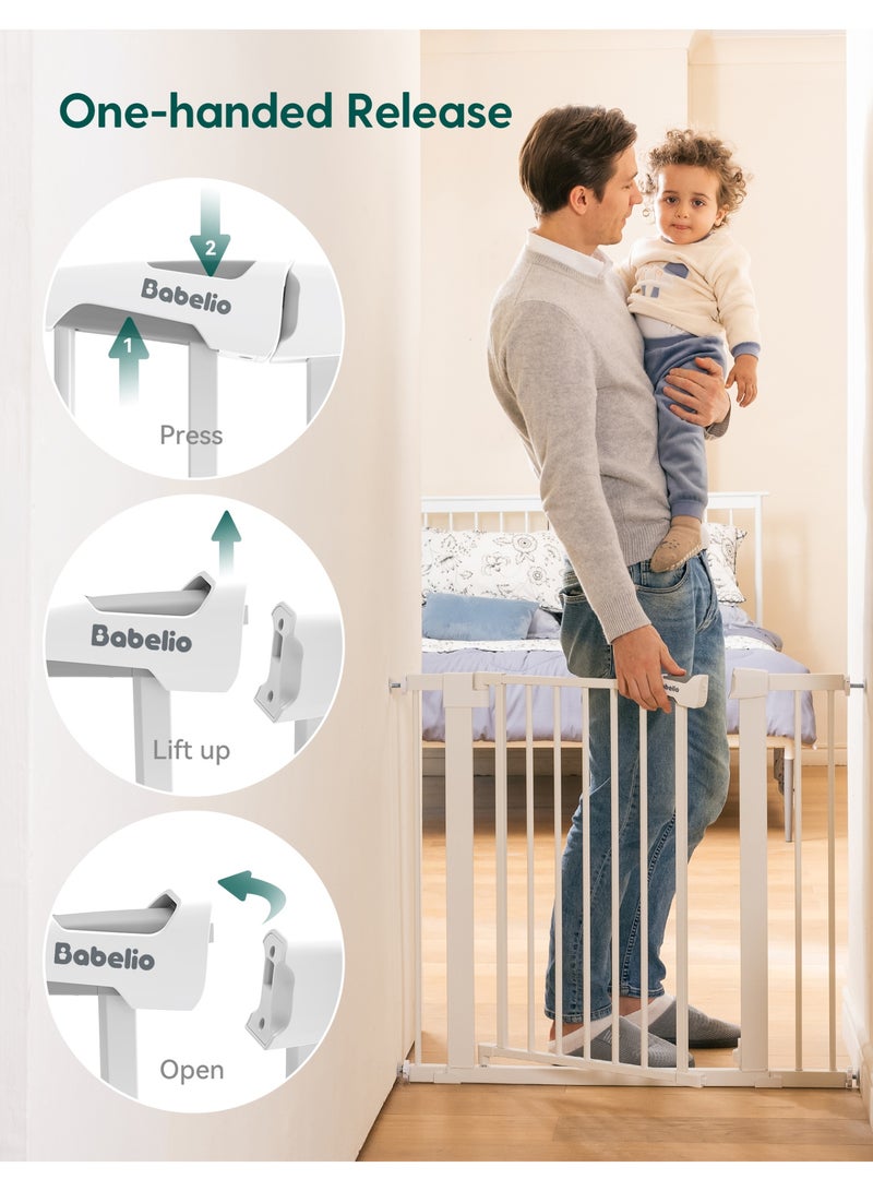 Babelio Baby Gate for Doorways and Stairs, 26''-40'' Auto Close Dog/Puppy Gate, Easy Install, Pressure Mounted, No Drilling, fits for Narrow and Wide Doorways, Safety Gate Door for Child and Pets - Image 5