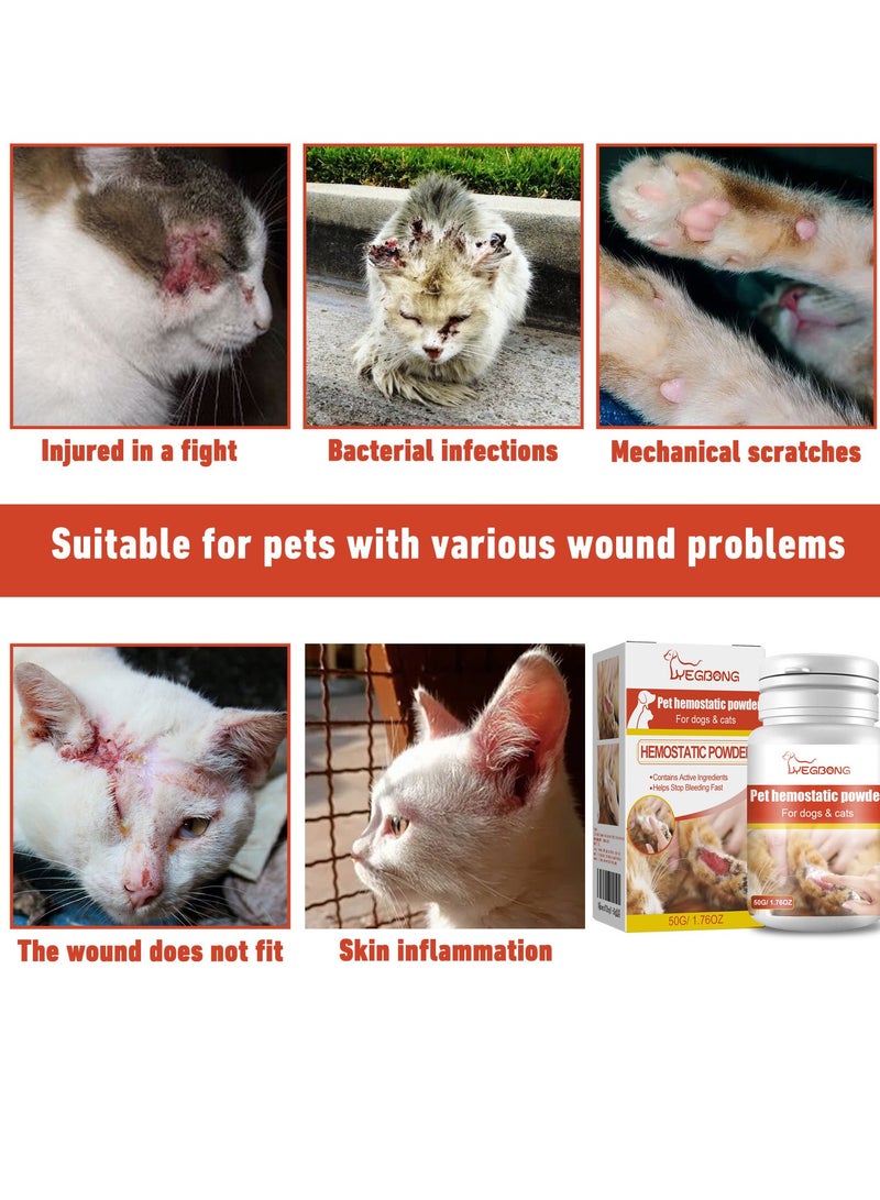 ييبونغ Yegbong الحيوانات الأليفة مسحوق مرقئ القط والكلب مسمار نزيف مسحوق مرقئ علاج الجروح وقف سريع مسحوق تنظيف مرقئ - Image 3