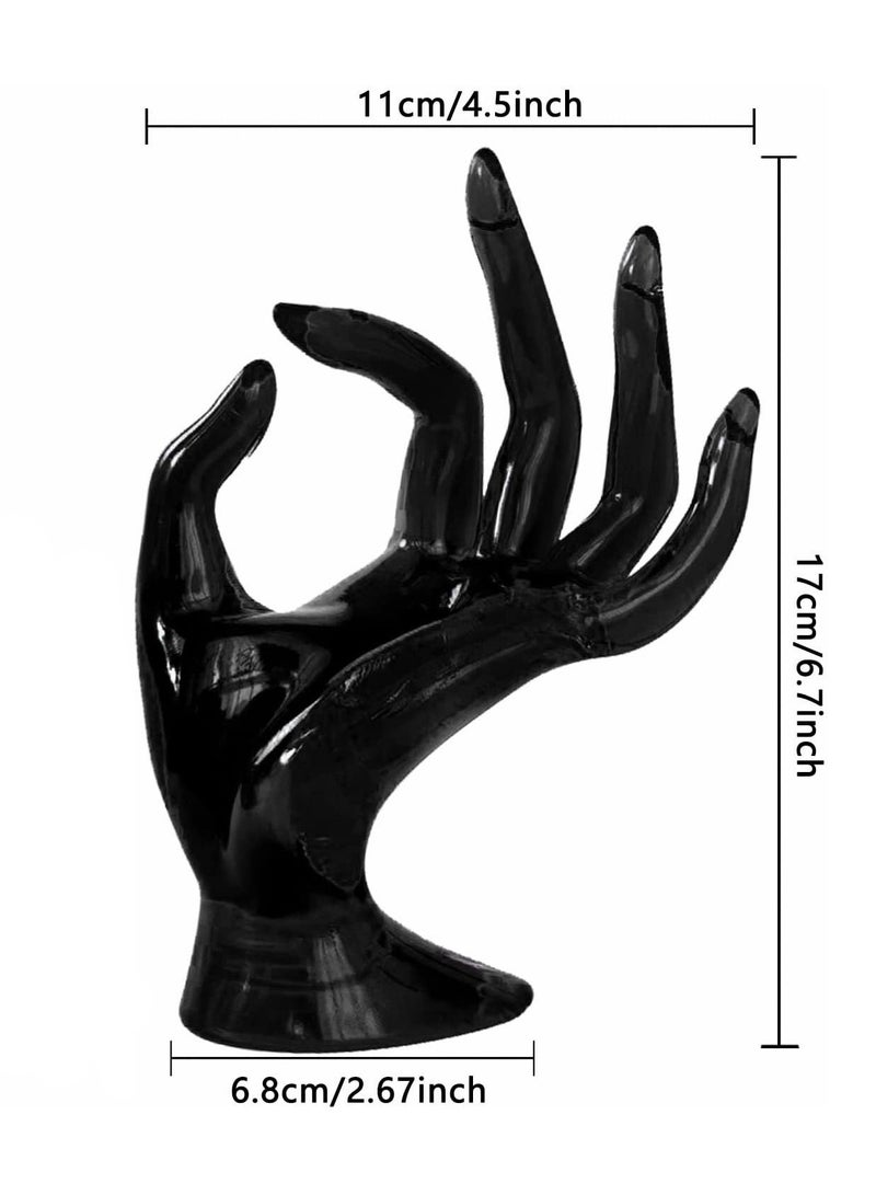 Black Hand Jewelry Display Stand Bracelet Ring Necklace Holder Decorative Hand Mannequin - Image 3