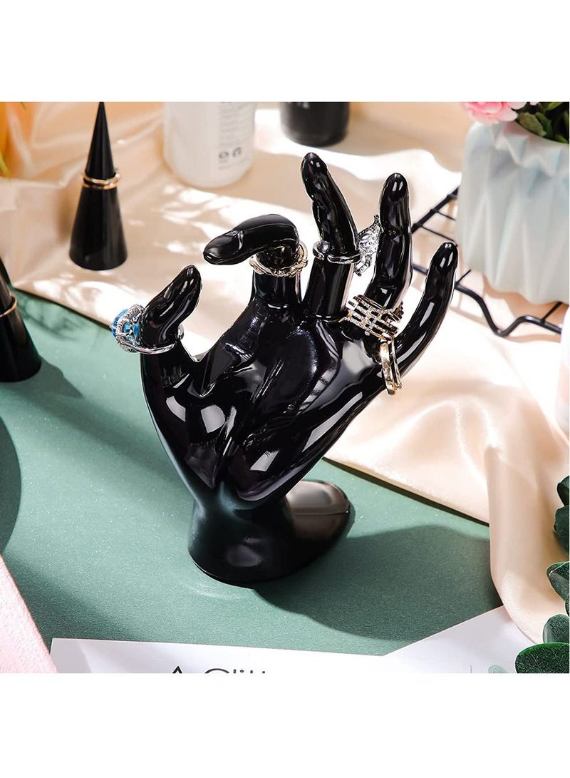 Black Hand Jewelry Display Stand Bracelet Ring Necklace Holder Decorative Hand Mannequin - Image 1