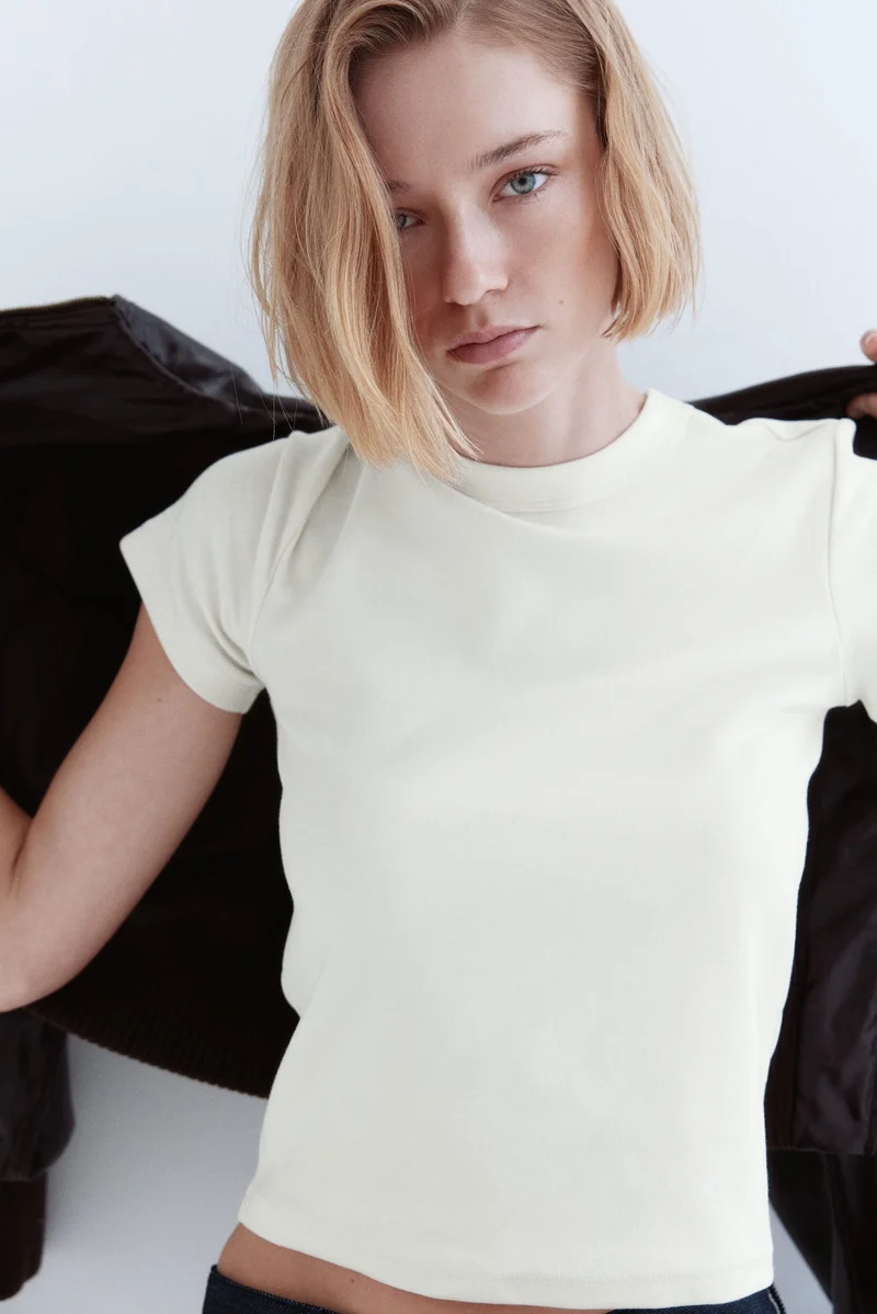 H&M Fitted cotton T-shirt