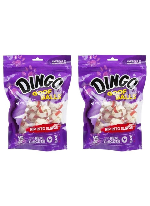 Dingo Goof Balls Treat Small 30 Count (2 Pack of 15 Count), 4.2 OZ