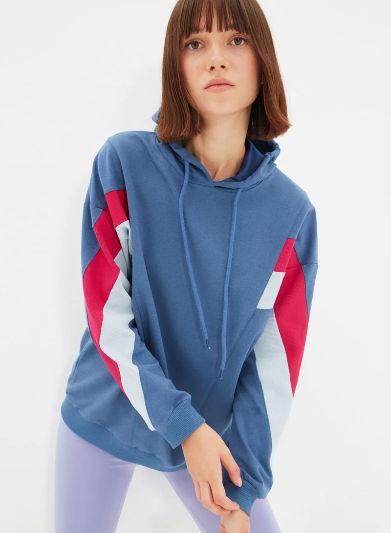 trendyol Contrast Detail Pullover Hoodie
