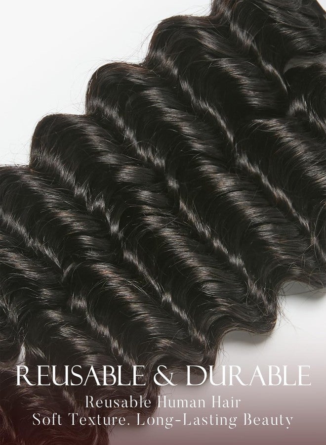 ASHINE Human Braiding Hair for Boho Braids Deep Wave Bulk Pre-Separated Strands 100% Human Hair 2 Bundles/Pack 100g 20 Inch Natural Color Easy to Braid - Image 4