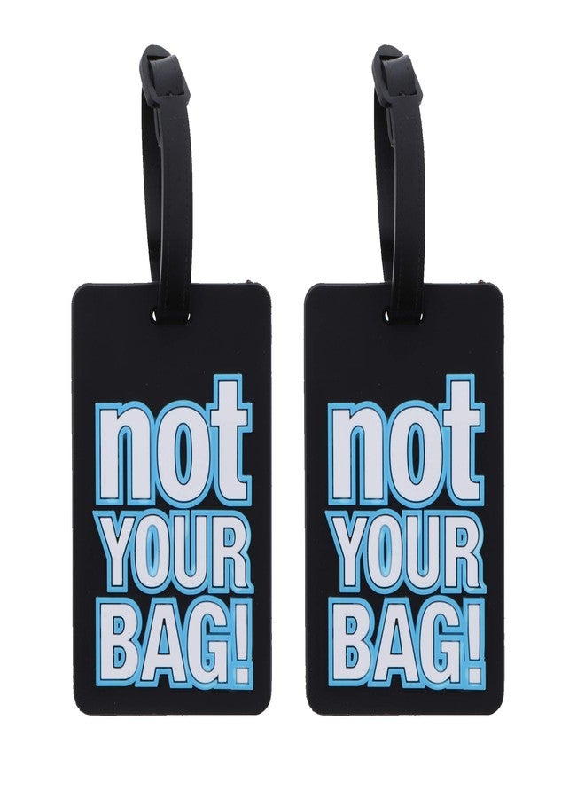 SandT Collection Not Your Bag Luggage Tag Suitcase ID Holder - Set of 2 Black - Image 1
