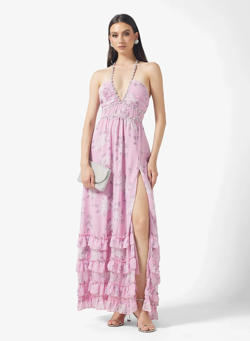 Ella Limited Edition Printed Dress With Slit