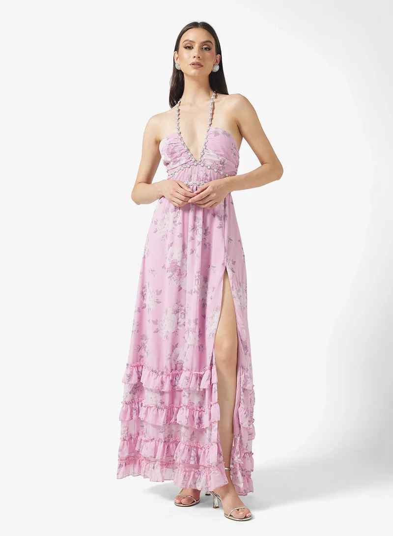 Ella Limited Edition Printed Dress With Slit