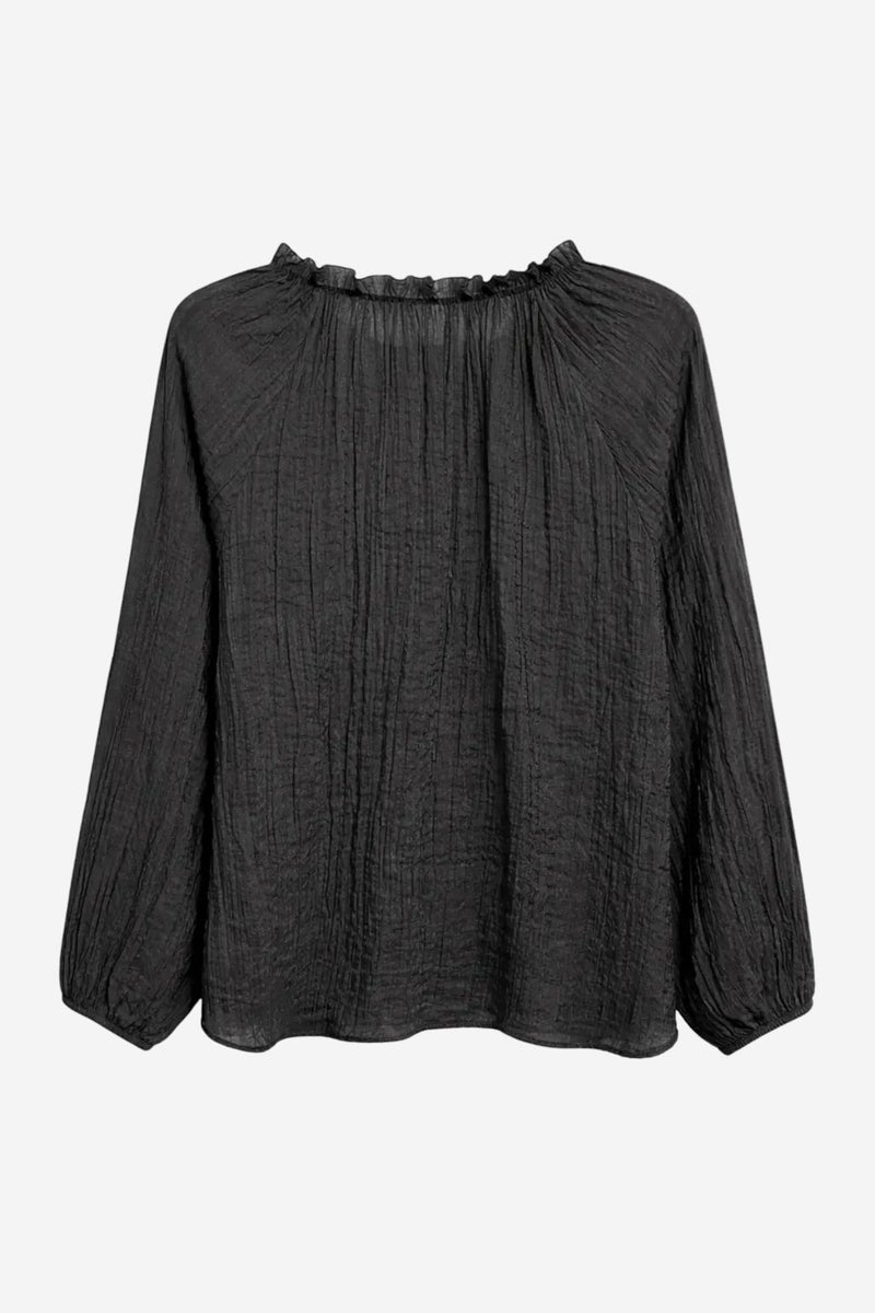MIXRAY Crew Neck Tie Detail Blouse - Image 3