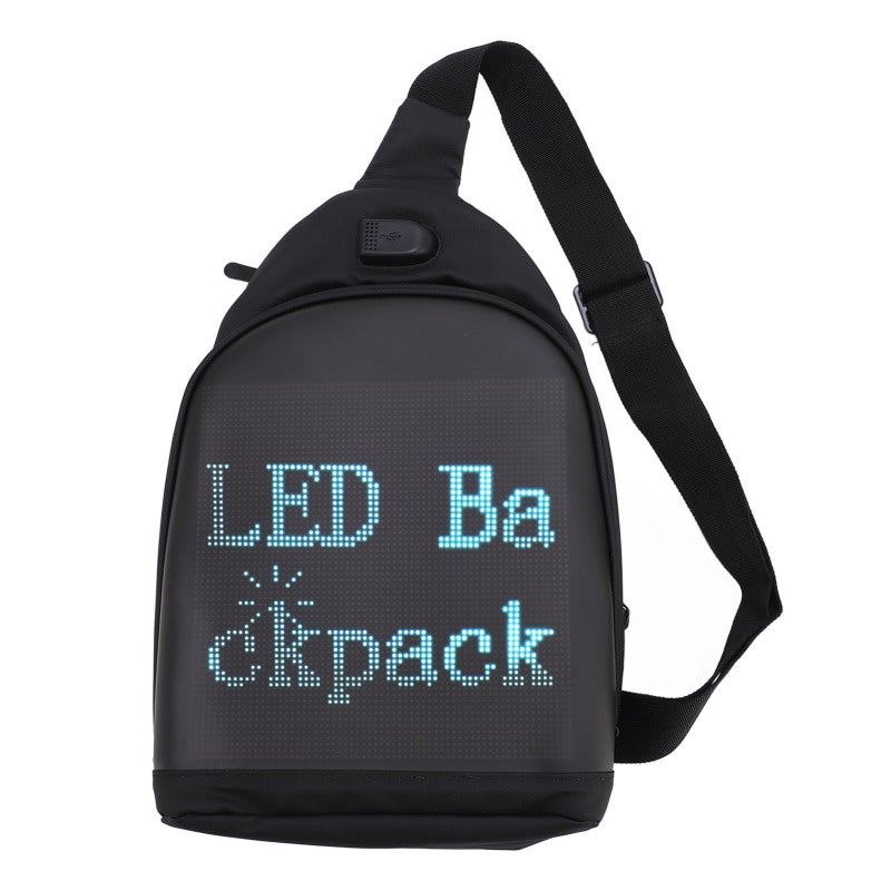 LED Sling Backpack: 64x64 Full Color Lattice Screen, Waterproof, Large Storage Space - Programmable Smart Screen Backpack for Outdoor Advertising, Travel and Daily Use - Image 1