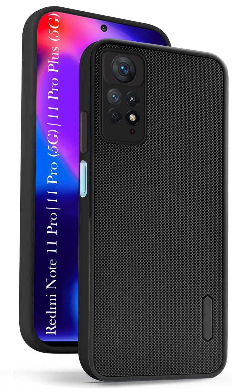 Jkobi Silicone Back Cover Case for Xiaomi Redmi Note 11 Pro |11 Pro 5G |11 Pro Plus 5G (Textured Grip Design | Camera Protection | Slim and Light Weight | Soft Touch and Feel | Black) - Image 1