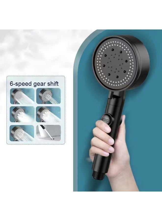 رأس دش عالي الضغط بستة أوضاع للرش، رأس دش موفر للمياه مع خاصية التشغيل/الإيقاف المؤقت للاستخدام في المنتجعات الصحية والاستحمام. - Image 3