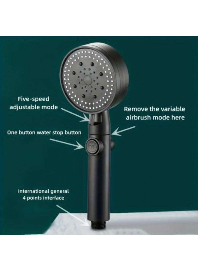 رأس دش عالي الضغط بستة أوضاع للرش، رأس دش موفر للمياه مع خاصية التشغيل/الإيقاف المؤقت للاستخدام في المنتجعات الصحية والاستحمام. - Image 2
