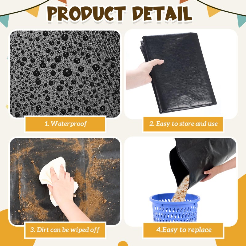 Abbylike 2Pcs Waterproof Pet Playpen Mat 59"x39" Guinea Pig Cage Liner Tarp Bottom Reusable Base for Rabbits, Bunny, Ferrets and Other Small Animals - Image 4