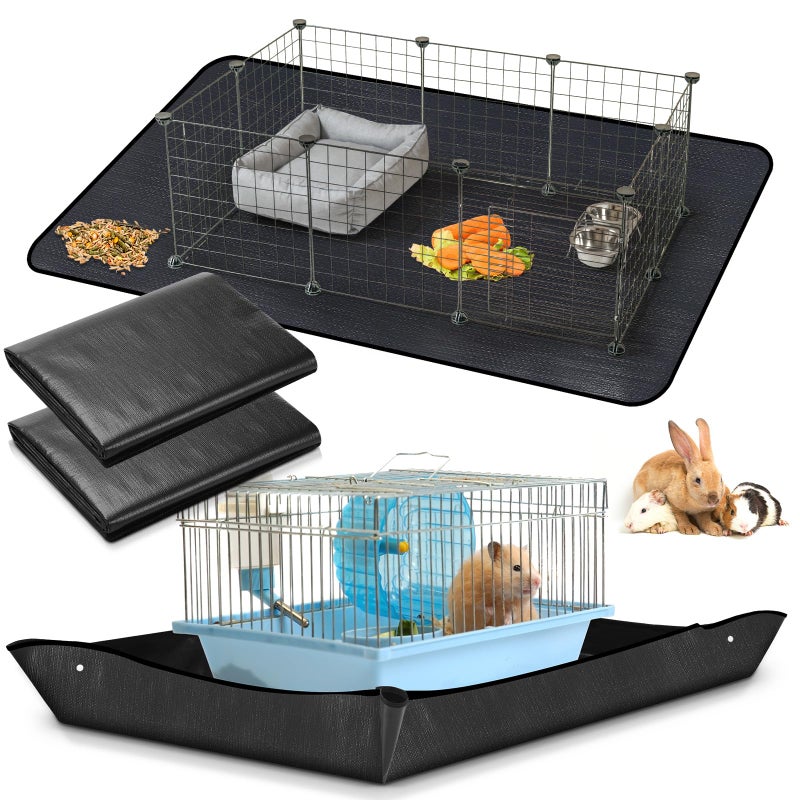 Abbylike 2Pcs Waterproof Pet Playpen Mat 59"x39" Guinea Pig Cage Liner Tarp Bottom Reusable Base for Rabbits, Bunny, Ferrets and Other Small Animals - Image 1