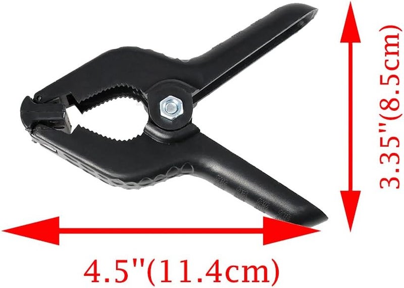 SLOW DOLPHIN Heavy Duty Spring Clamps Clip 4.5 Inch for Muslin/Paper Photo Studio Backdrops Background-6 Pack(Black) - Image 2