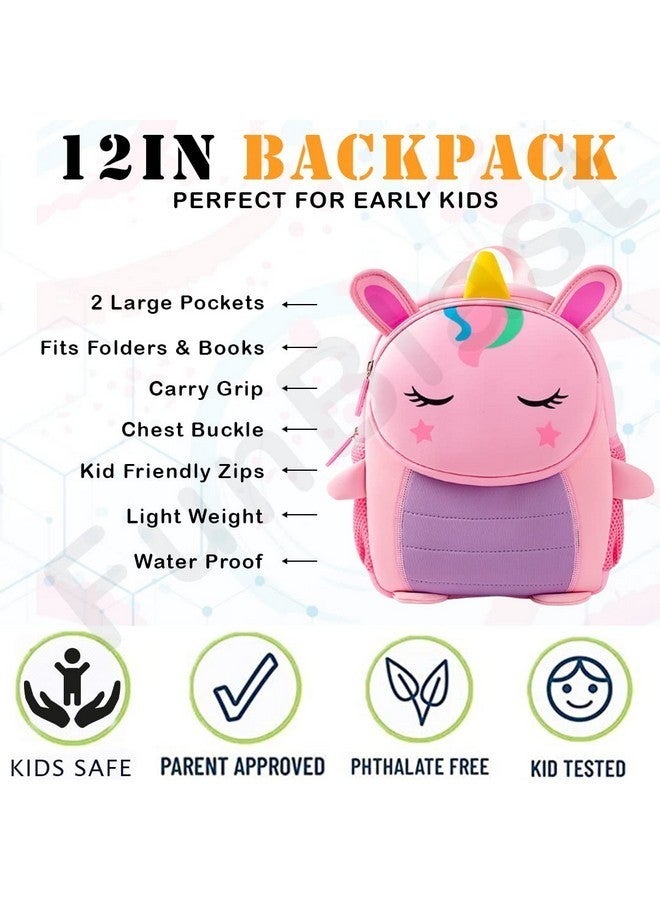FunBlast Cute Small Size Fancy Bag for Kids Pre-Schoolers - Picnic Bag for Baby, Boys, Girls/Lightweight Travel Mini Backpack for Kids (28 X 22.5 X 12 CM) AGE - 1 Years to 4 Years Toddlers (Pink) - Image 5
