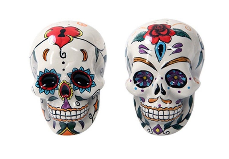 Pacific Giftware Day Of The Dead Skulls Salt Pepper Shakers Figurine Home Decor multicolored 5 x 2