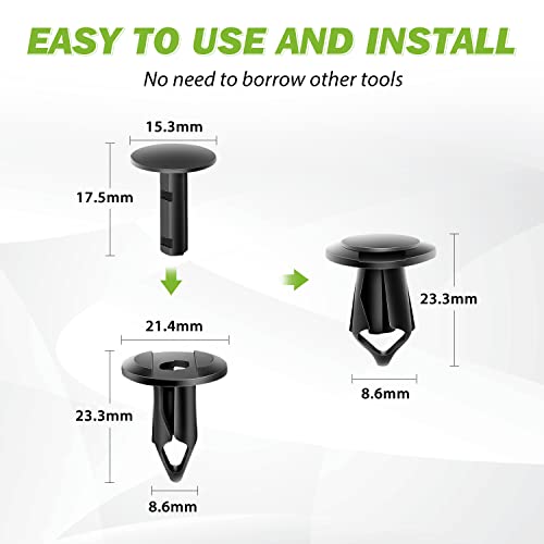 Frokom 100pcs 8mm Hole Size Nylon Car Bumper Retainer Clips Push Type UTV ATV Fender Push Clips for Toyota 52161-02020 52161-16010,GM 21030249 Ford N807389S - Image 2