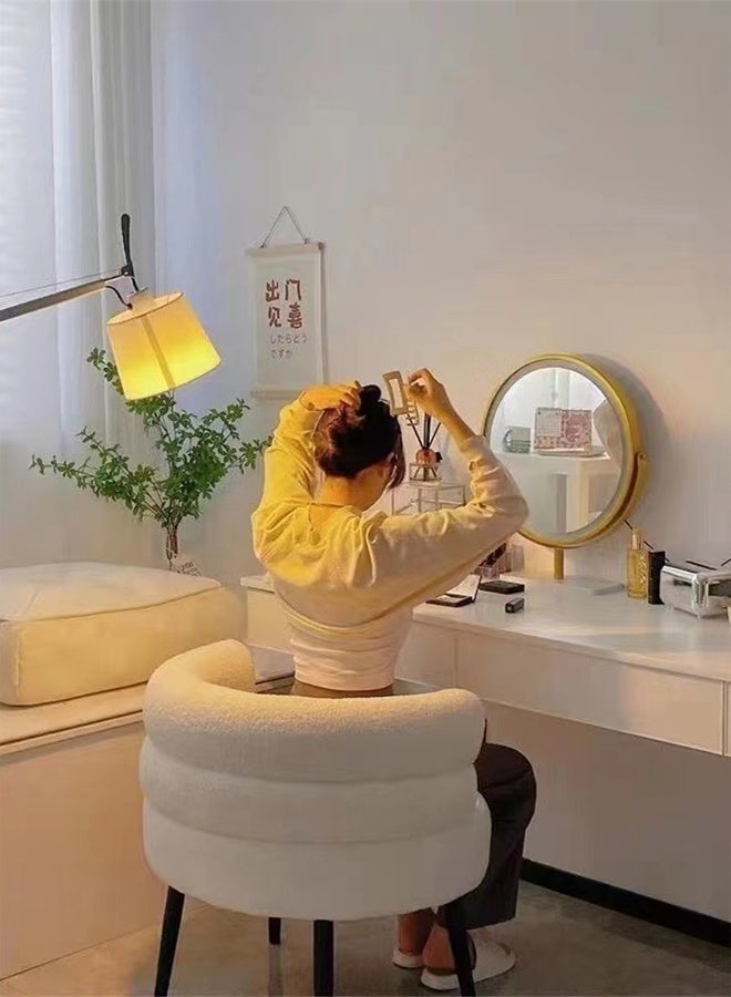 كوتيس كرسي أريكة معدني من كوتيس، كرسي مكياج لغرفة النوم وغرفة المعيشة، مصنوع من الفولاذ المخملي، أبيض/أسود، 62 × 38 × 60 سم - Image 2