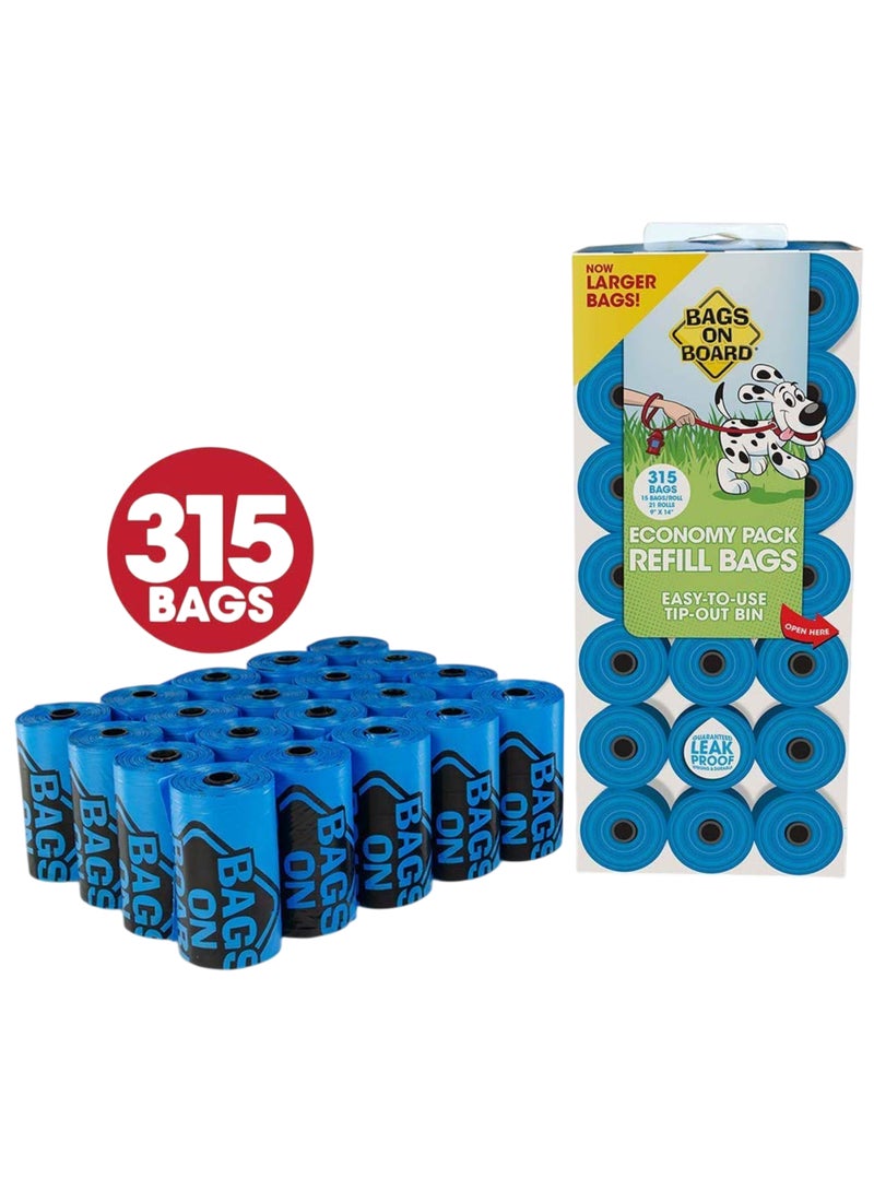BAGS ON BOARD Dog Waste Pick Up Refill Bags Economy - Image 1