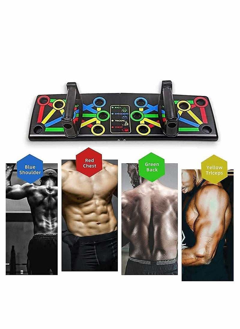 SYOSI - Fitness Portable Push Up Board System, 14 in 1 Body Building Exercise Tools Workout Push Up Stands, Push Up Workout Board Training System for Men Women (Black) - Image 1