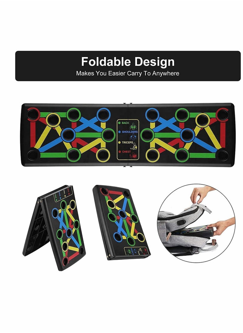 SYOSI - Fitness Portable Push Up Board System, 14 in 1 Body Building Exercise Tools Workout Push Up Stands, Push Up Workout Board Training System for Men Women (Black) - Image 1