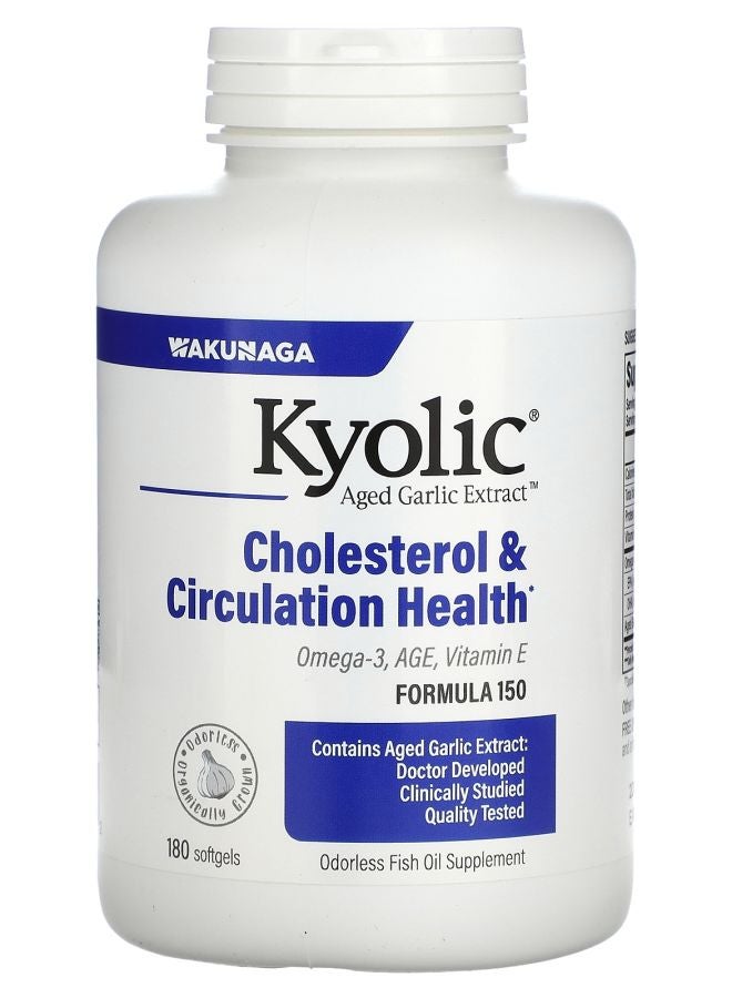 kyolic Aged Garlic Extract Cholesterol & Circulation Health 180 Softgels