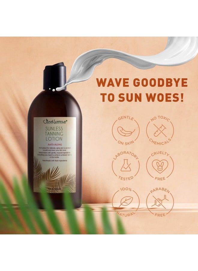 Just Nutritive Sunless Tanning Lotion | Anti-Aging Self-Tanner | Body Tanning | Sun Kiss Glow Bronze Finish | Bronzer Lotion For All Skin Types | Just Nutritive | 8 Oz  - Image 3