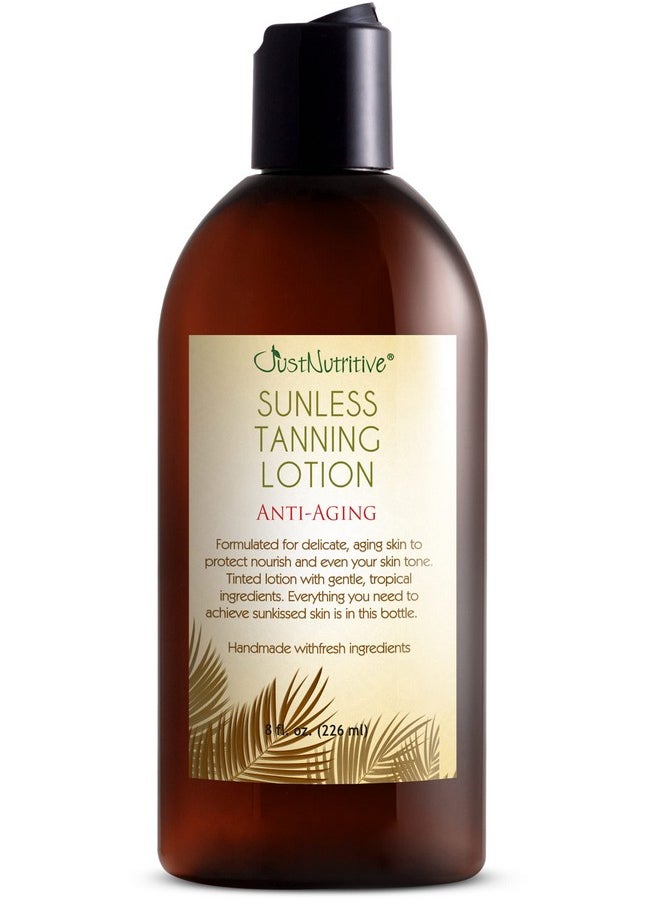 Just Nutritive Sunless Tanning Lotion | Anti-Aging Self-Tanner | Body Tanning | Sun Kiss Glow Bronze Finish | Bronzer Lotion For All Skin Types | Just Nutritive | 8 Oz  - Image 1