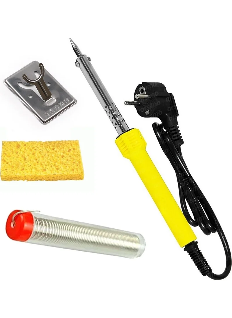 BarkoFix 60 Watt Grounded Professional Soldering Pen Soldering Iron Luxury Set Soldering Wire + Mini Stand + Cleaning Sponge