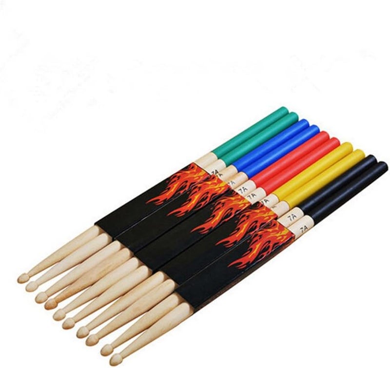 روزنيس أعواد طبول ROSENICE 7A 5 أزواج متعددة الألوان إكسسوارات طبول خفيفة للأطفال - Image 1