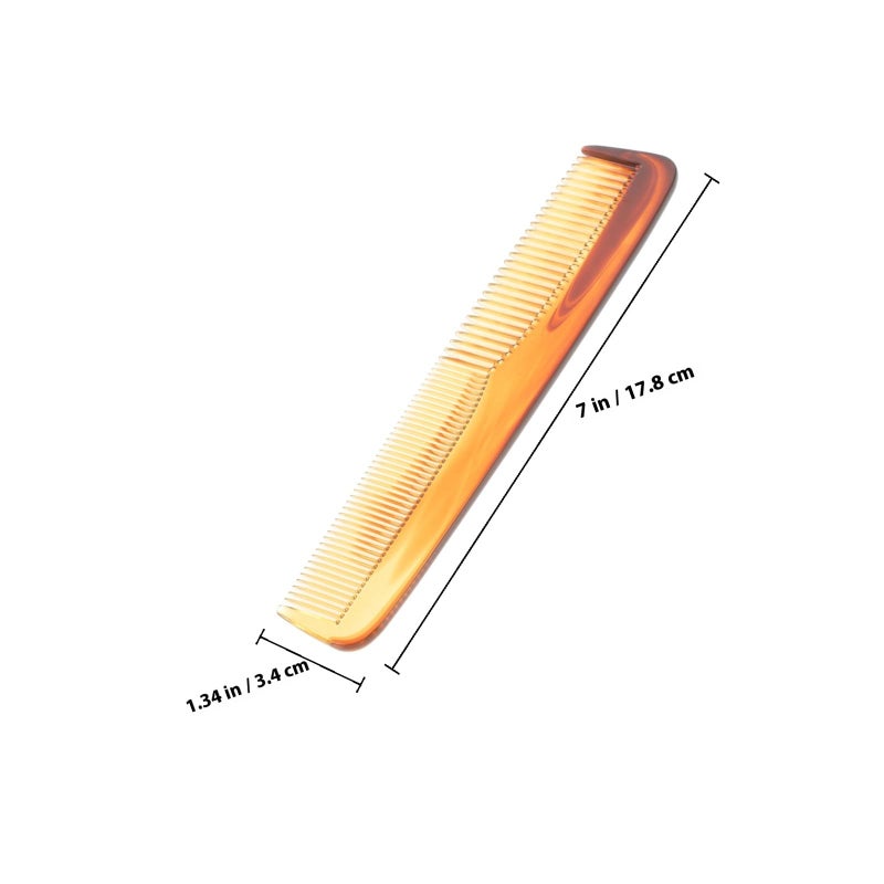 Professional Barber Comb Wide And Fine Teeth Two Ended Amber Plastic For Hair Cutting - Image 3