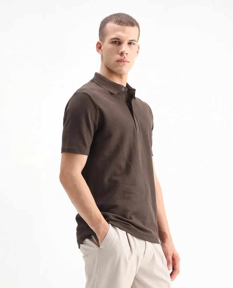 Rare Rabbit Men's Regular Fit Plain Polo