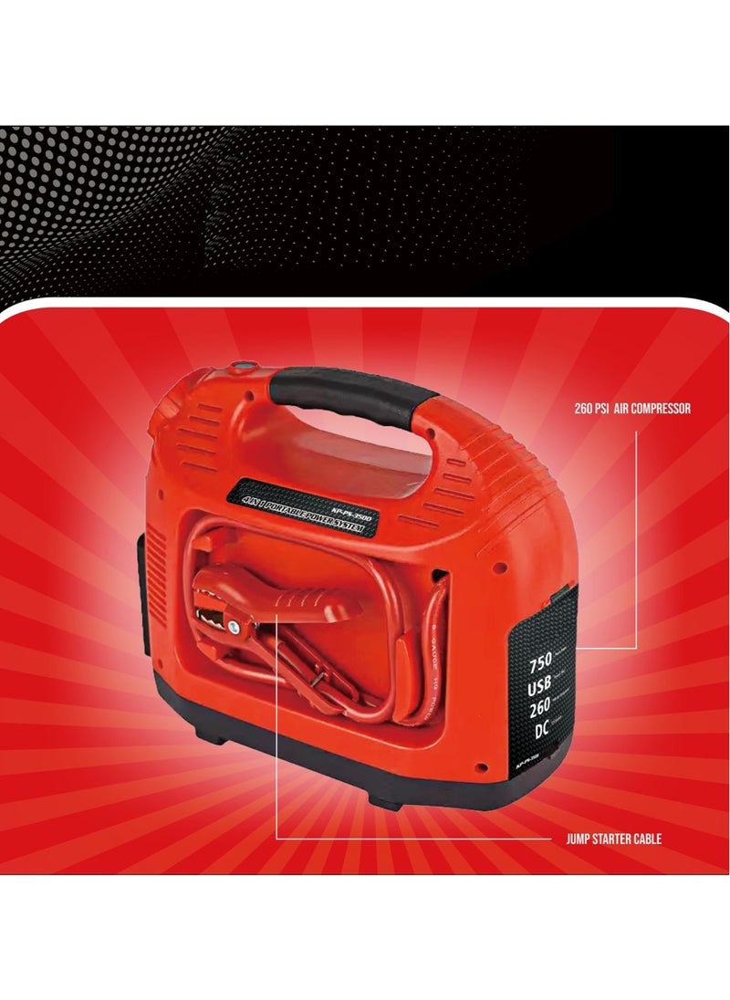 Generic 12V Emergency Jump Starter With 750 Peak Amps Air Compressor  - Image 4