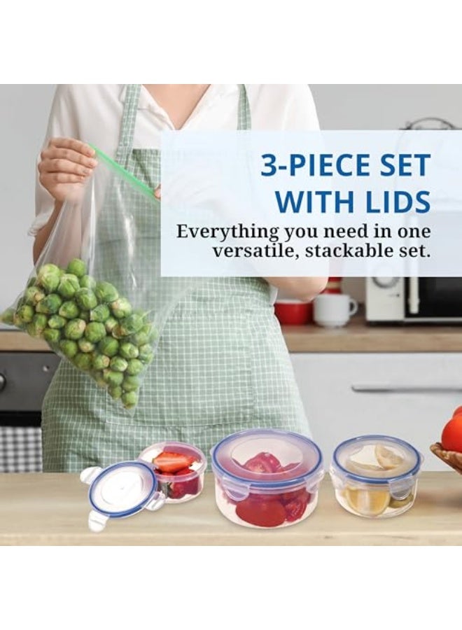 Westinghouse Round Food Storage Box Set | 3 Sizes: 0.4L, 0.8L, 1.5L | BPA-Free | Airtight & Leak-Proof | Durable & Stackable - Image 3