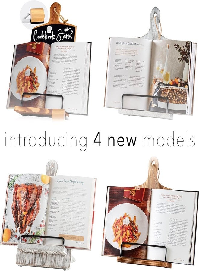 Willow & Croft Premium Cook Book Stand. Farmhouse Cutting Board Stand Cookbook Holder, Recipe Book Holder. Distressed Cookbook Stand for Kitchen Counter. Rustic Home Decor, Adjustable Display Stand. - Image 5