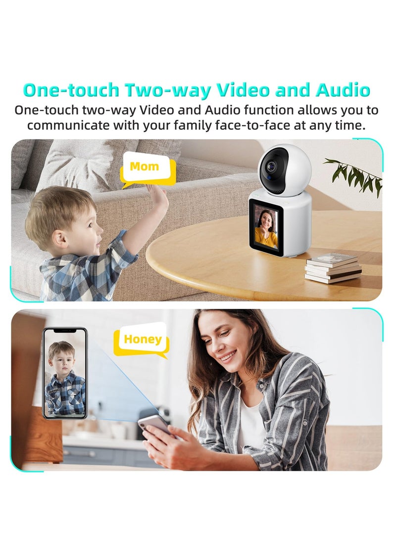 Zikra Indoor Security Camera with Video Call, Nanny & Pet Monitor, Two-Way Audio, 360-Degree View, WiFi Connectivity, Motion Tracking, and IR Night Vision for Home Safety. - Image 2