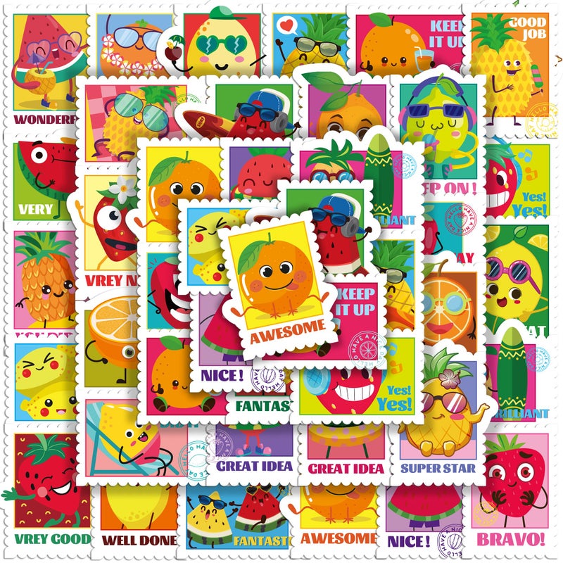 HORIECHALY 300Pcs Large Scented Stamp Stickers, Scratch N Sniff Sticker for Kids Smelly Motivational Reward Stickers for Teacher, Incentive Positive Decal for Student,School Supplies Gift - Image 1