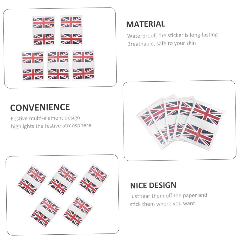 5sets Country Flags Face Stickers Decorative Face Flag Sticker Decal Temporary Tattoos - Image 4
