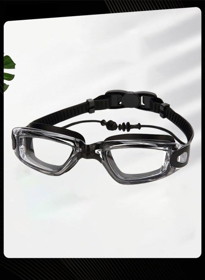 YUKE High Clarity Waterproof Anti Fog Wide Frame Swim Goggles with Adjustable Strap and Integrated Earplugs for Women Men Swimming - Image 3