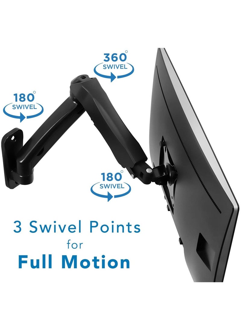 Generic - Computer Monitor Wall Mount Arm, Height Adjustable Articulating with Gas Spring Arm, for 17-32 inch LCD, LED Computer Monitors - Image 1