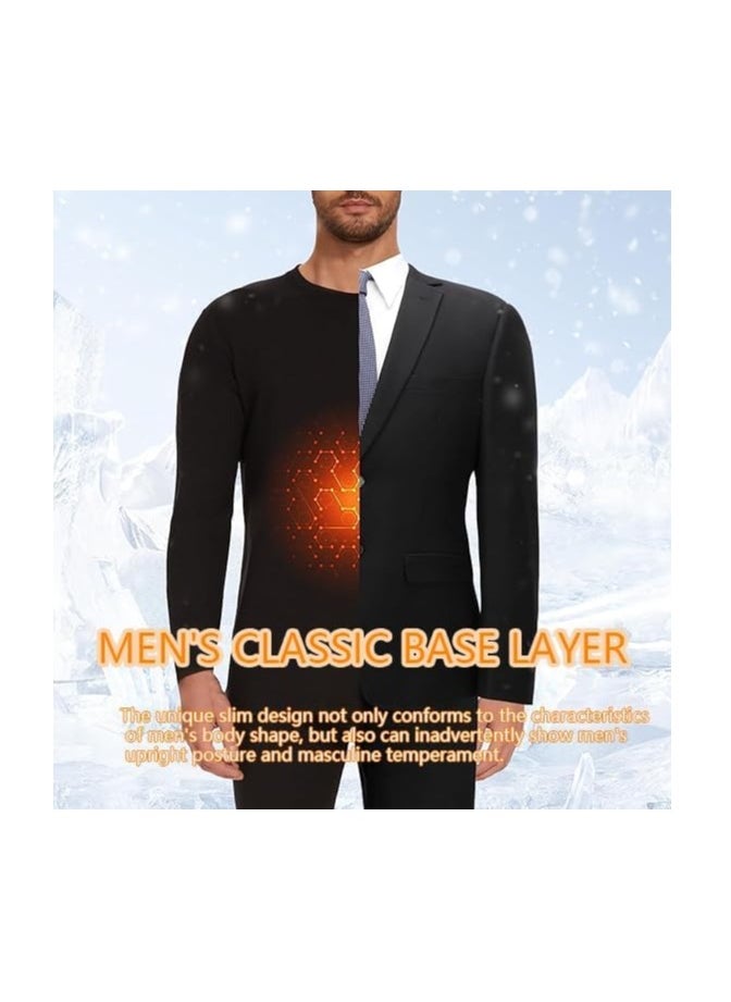 RATSAW - Men's Thermal Underwear Set Long Johns Ultra Soft Fleece Lined Base Layer Set for Cold Weather Thermal Underwear for Men Long Sleeve Pajama Top and Bottom Set L - Image 1