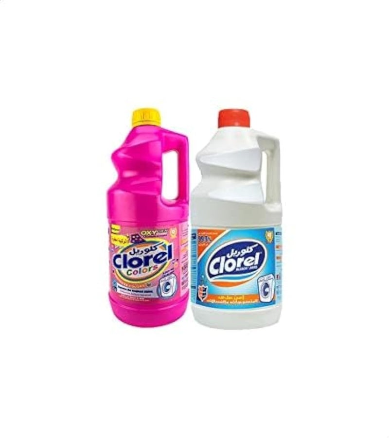 Clorel Original Bleach, 2 Kg with Clorel Laundry Color Care Detergent, 2 Kg