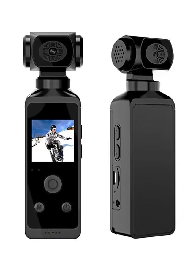 ZONBON 4K HD Camera, 270° Rotatable Large Wide Angle, Included 128G Card, 30m/98ft Underwater Camera with & Mic for Outdoor Riding Diving Shooting Vlog , 1000mAh Rechargeable